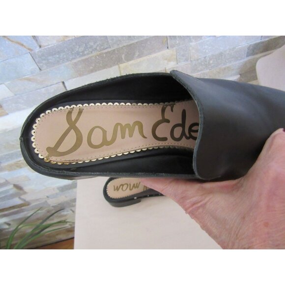 Sam Edelman Womens Black Leather Lewellyn Mule Slides Size 8.5 - Picture 3 of 5